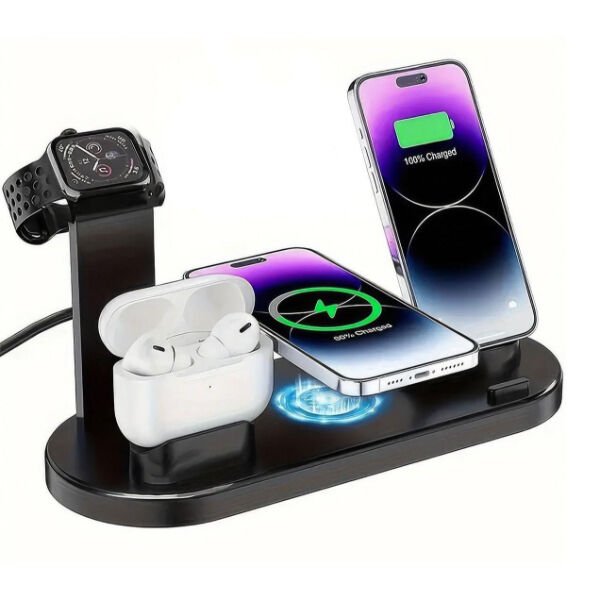 Çok İşlevli Şarj İstasyonu Siyah Renk Şık Tasarımlı Fonksiyonel Ürün