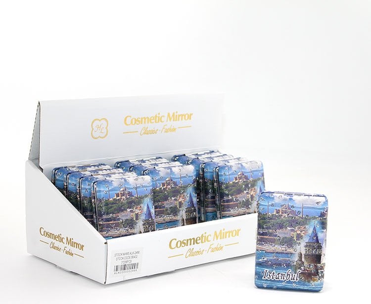 Taşlı İstanbul Tasarımı El Aynası Kalın Model 12 Şık Tasarımlı Fonksiyonel Ürün