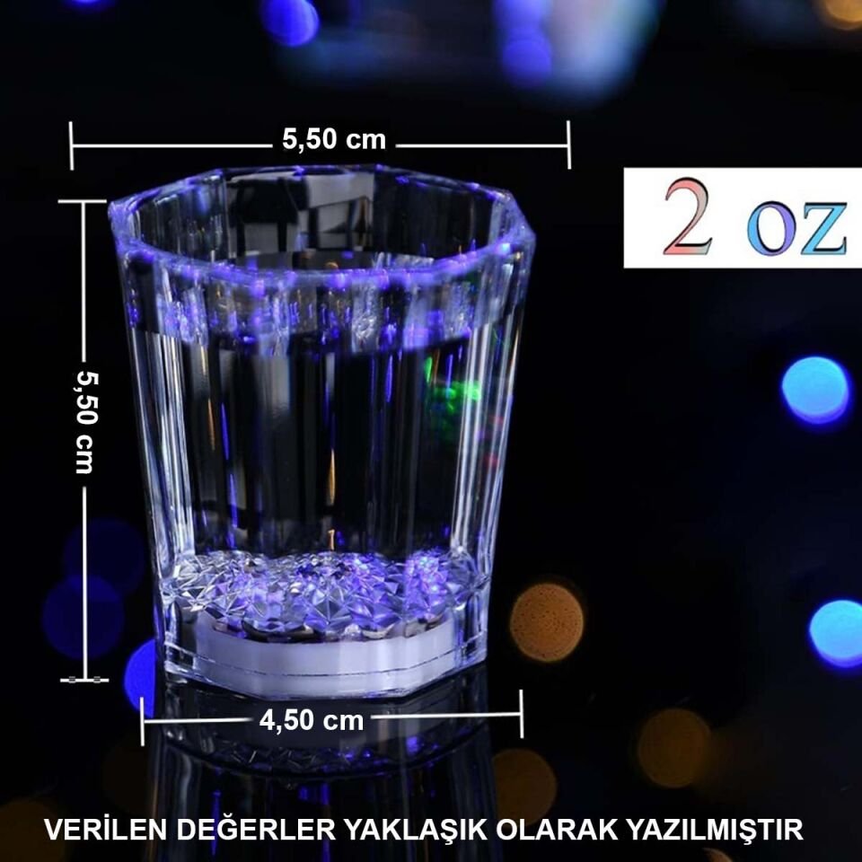 Renkli Led Parlayan Fiber Optik Glow Işıklı Bardak 1 Adet Şık Tasarımlı Fonksiyonel Ürün