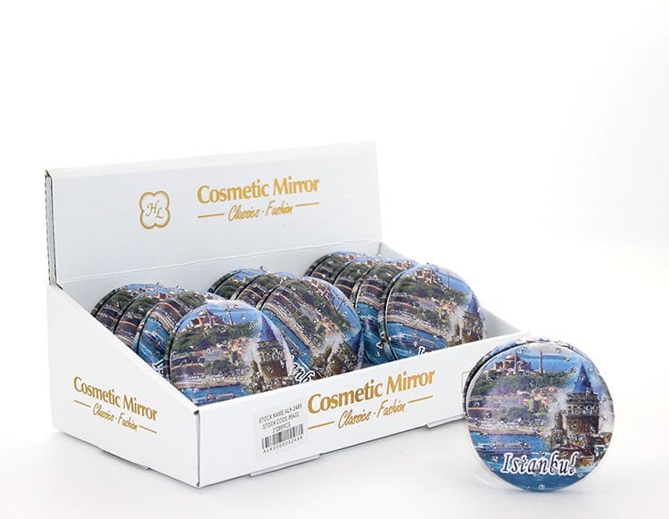 Taşlı İstanbul Tasarımı El Aynası Kalın Model 14 Şık Tasarımlı Fonksiyonel Ürün