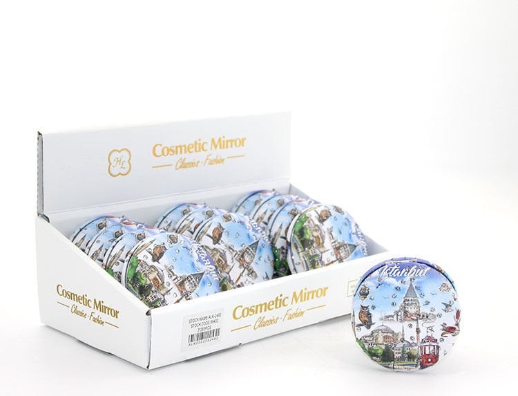 Taşlı İstanbul Tasarımı El Aynası Kalın Model 5 Şık Tasarımlı Fonksiyonel Ürün