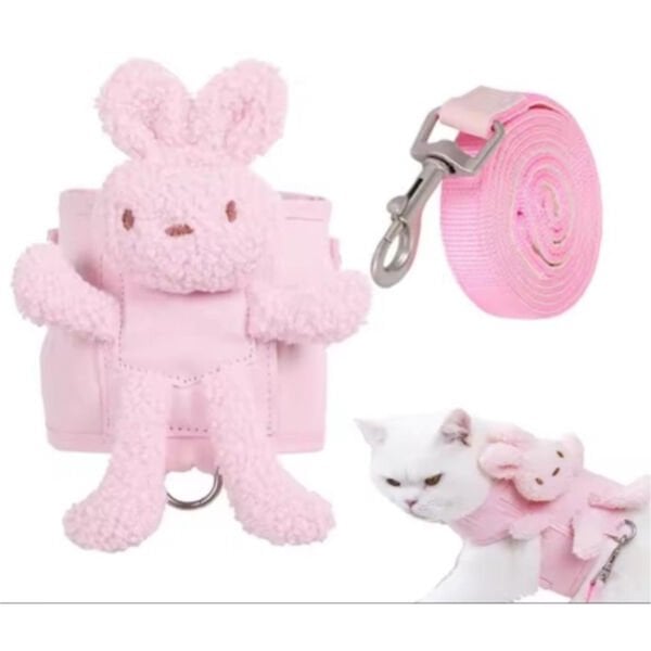 Evcil Hayvan Peluş Ayıcıklı Göğüs Gezdirme Tasması Set Şık Tasarımlı Fonksiyonel Ürün