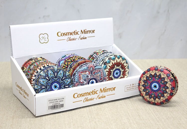 Taşlı Yuvarlak El Aynası Kalın Model 5 Şık Tasarımlı Fonksiyonel Ürün