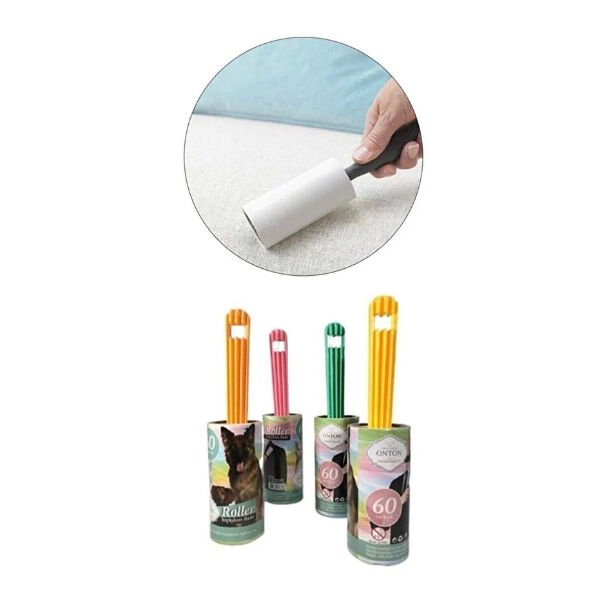 Evcil Hayvan Tüy Toplama Seti - 60 Yaprak Rulo ve Manyetik Tüy Toplama Aparatı Çok Fonksiyonel Ürün