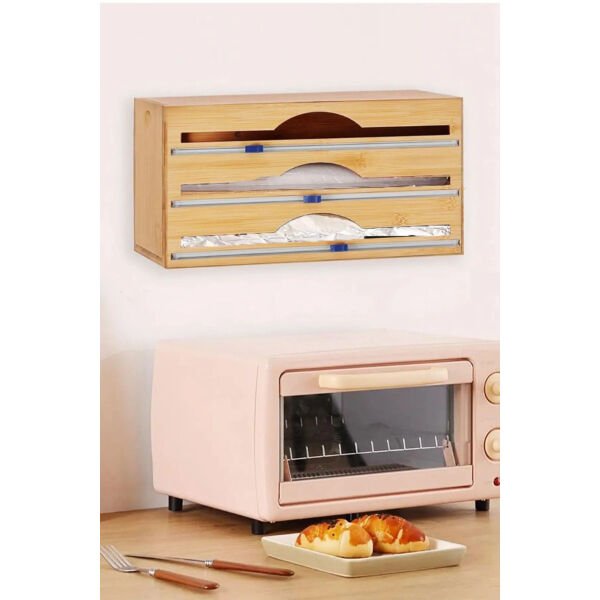 3 Bölmeli Folyo Kesme Standı Şık Tasarımlı Fonksiyonel Ürün