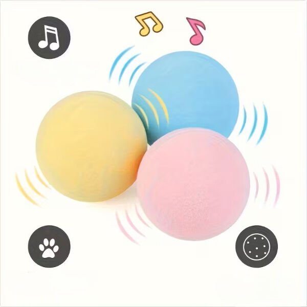 Kedi Otlu 3 Sesli İnteraktif Top Kedi Oyuncağı Çok Fonksiyonel Ürün