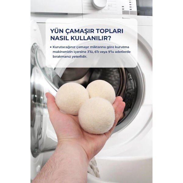 3'lü Yün Kurutma Topu Seti Şık Tasarımlı Fonksiyonel Ürün