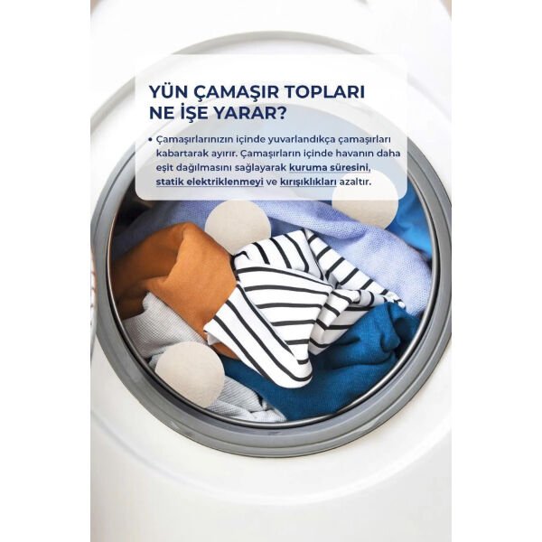 3'lü Yün Kurutma Topu Seti Şık Tasarımlı Fonksiyonel Ürün