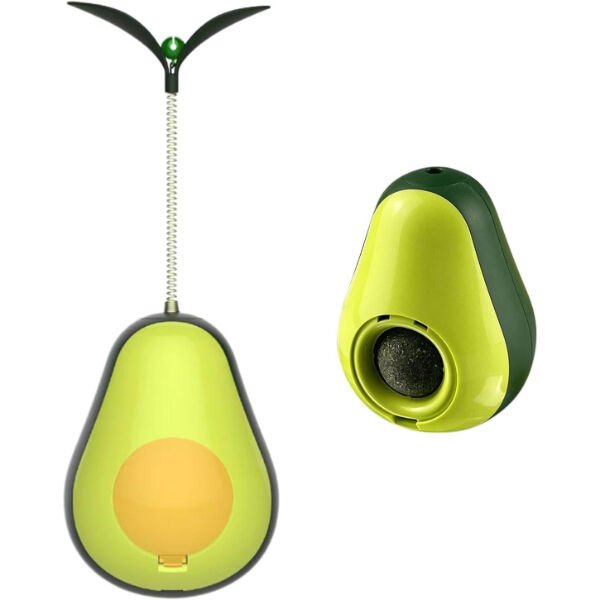 Avokado Şeklinde Kedi Naneli ve Mama Hazneli Kedi Oyuncağı Şık Tasarımlı Fonksiyonel Ürün