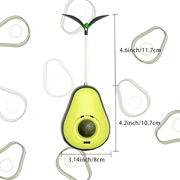 Avokado Şeklinde Kedi Naneli ve Mama Hazneli Kedi Oyuncağı Şık Tasarımlı Fonksiyonel Ürün