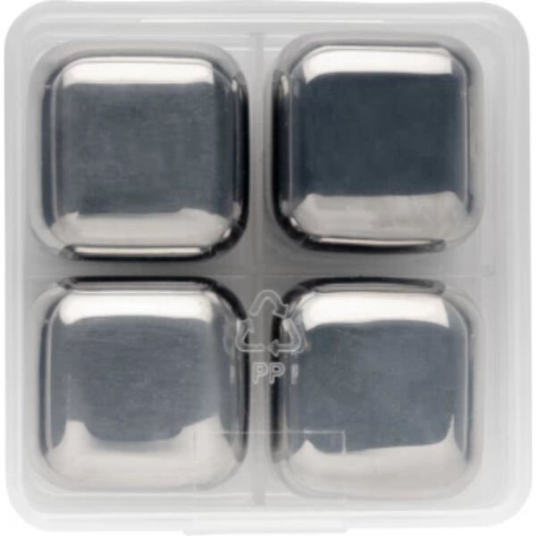 4'lü Çelik Metal Kaplama Buz Taşı Şık Tasarımlı Fonksiyonel Ürün