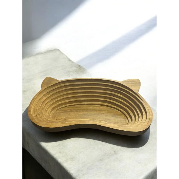 Evcil Hayvan Kulak Motifli Ahşap Yatak Şık Tasarımlı Fonksiyonel Ürün