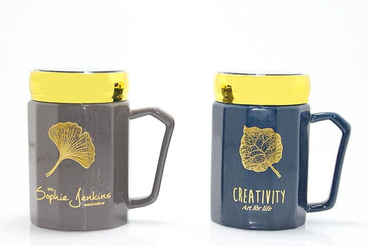 Ayna Kapaklı Porselen Kupa Bardak Şık Tasarımlı Fonksiyonel Ürün