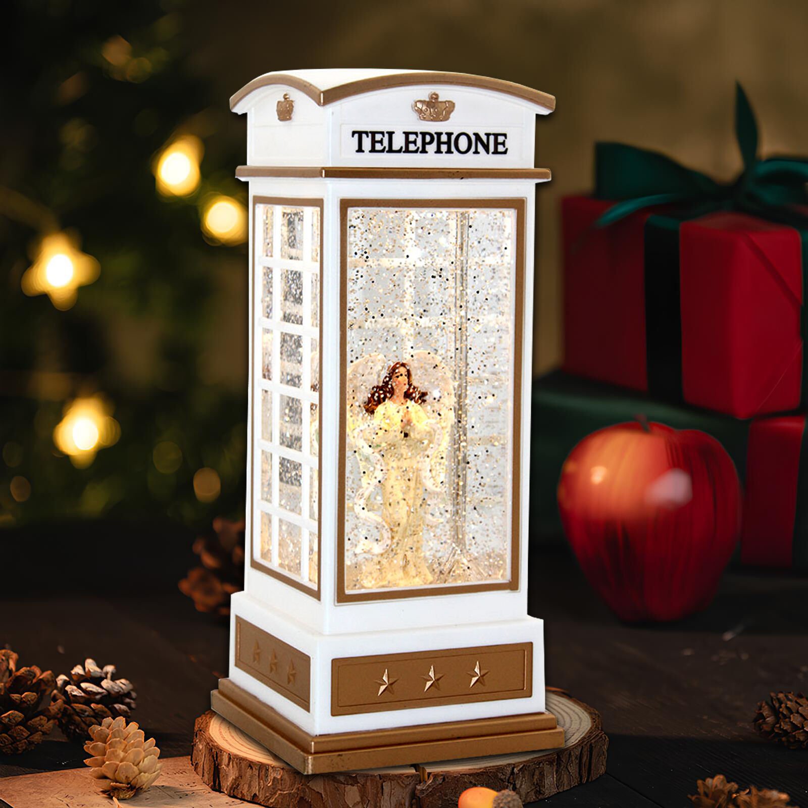 Telefon Kulübeli Işıklı Müzikli Kar Küresi Şık Tasarımlı Fonksiyonel Ürün