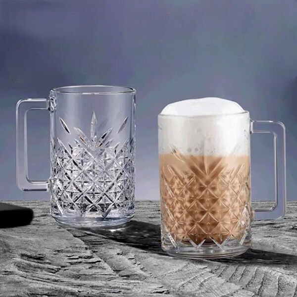 6'lı Kulplu Kristal Meşrubat Bardağı Şık Tasarımlı Fonksiyonel Ürün