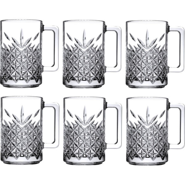 6'lı Kulplu Kristal Meşrubat Bardağı Şık Tasarımlı Fonksiyonel Ürün