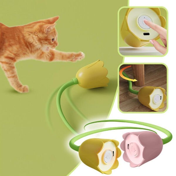 Hareketli Çiçek Kedi Oyuncağı Şık Tasarımlı Fonksiyonel Ürün
