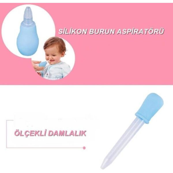 8 Parça Bebek Bakım Seti Mavi Renk Şık Tasarımlı Fonksiyonel Ürün