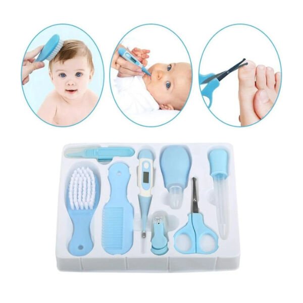 8 Parça Bebek Bakım Seti Mavi Renk Şık Tasarımlı Fonksiyonel Ürün