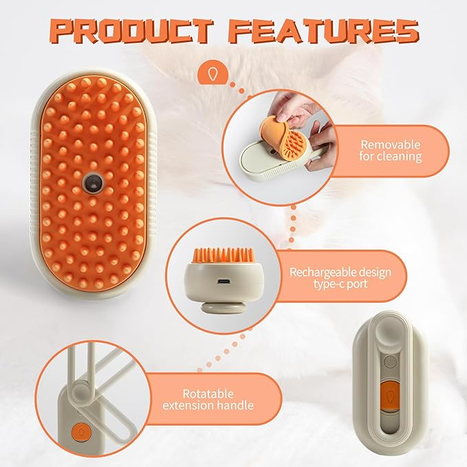 Kedi Köpek Buharlı Pet Tarağı Şık Tasarımlı Fonksiyonel Ürün