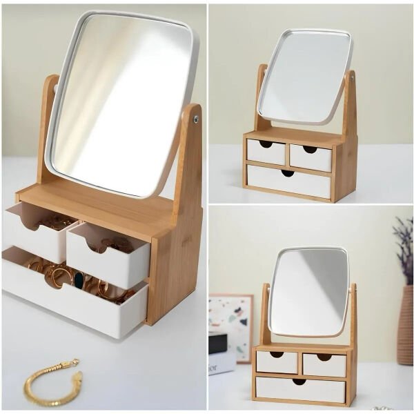 Ahşap 3 Çekmeceli Ayna Şık Tasarımlı Fonksiyonel Ürün