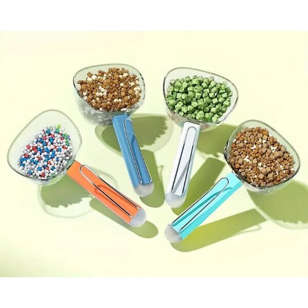 Klipsli Ölçekli Kedi Köpek Mama Küreği Şık Tasarımlı Fonksiyonel Ürün