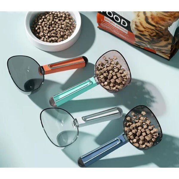 Klipsli Ölçekli Kedi Köpek Mama Küreği Şık Tasarımlı Fonksiyonel Ürün