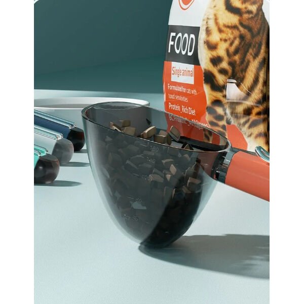 Klipsli Ölçekli Kedi Köpek Mama Küreği Şık Tasarımlı Fonksiyonel Ürün