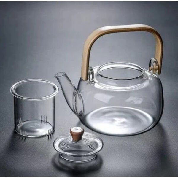 Ahşap Saplı Cam Filtreli Demlik Şık Tasarımlı Fonksiyonel Ürün