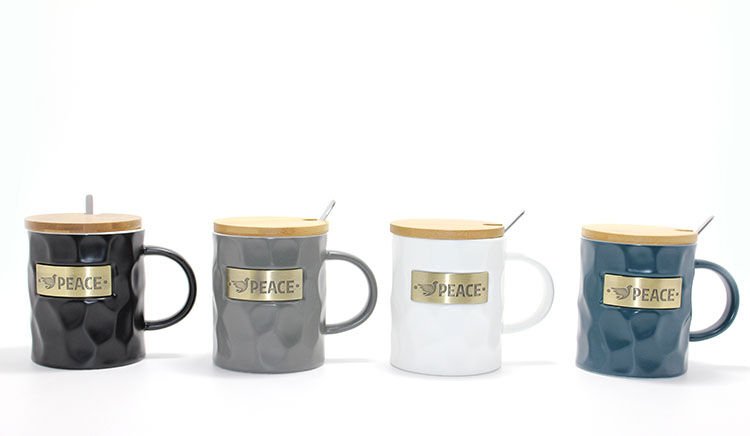 Bambu Kapaklı Porselen Kupa Bardak Şık Tasarımlı Fonksiyonel Ürün