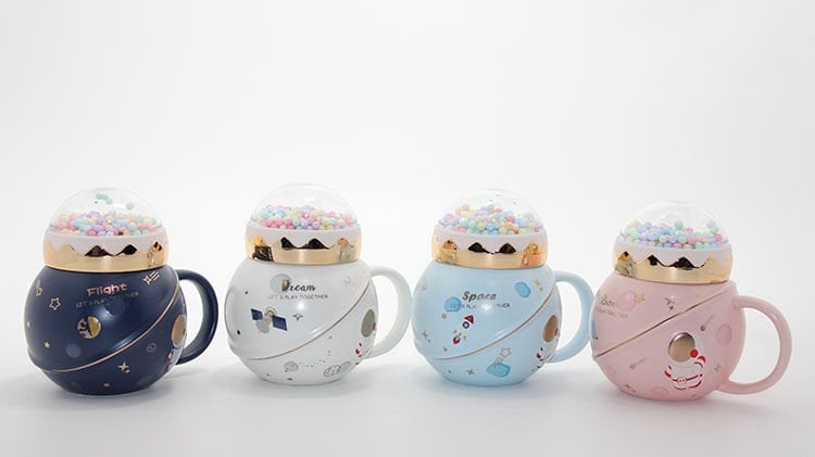 Üstü Renkli Toplu Porselen Kupa Bardak Şık Tasarımlı Fonksiyonel Ürün