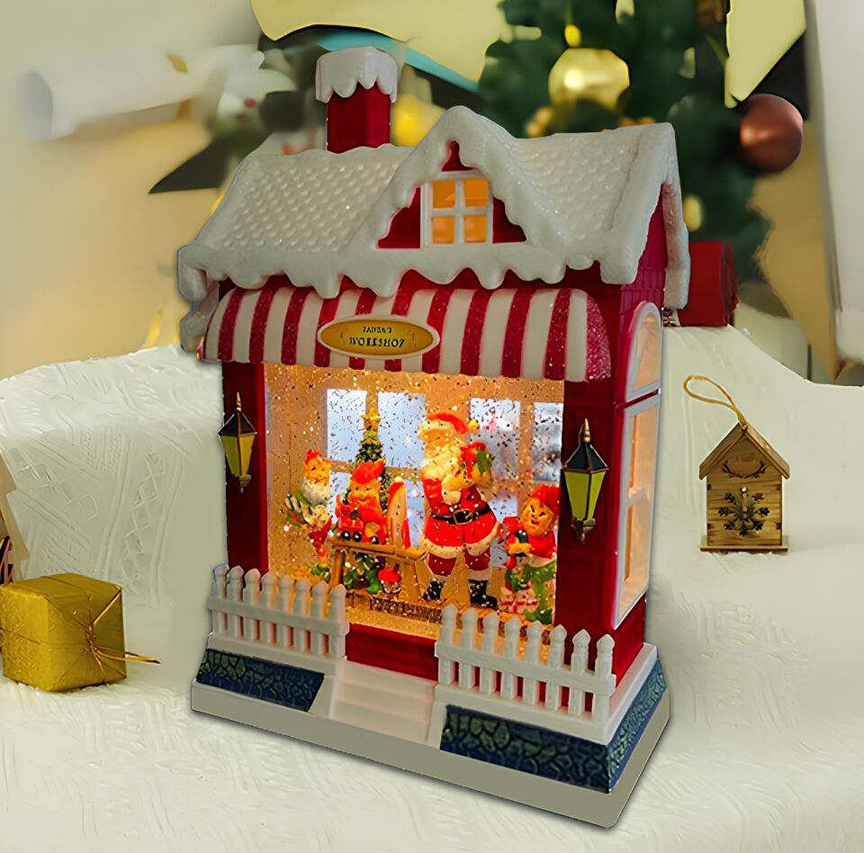 Yılbaşı Temalı Işıklı Müzikli Kar Küresi Ev Tasarımlı Şık Tasarımlı Fonksiyonel Ürün