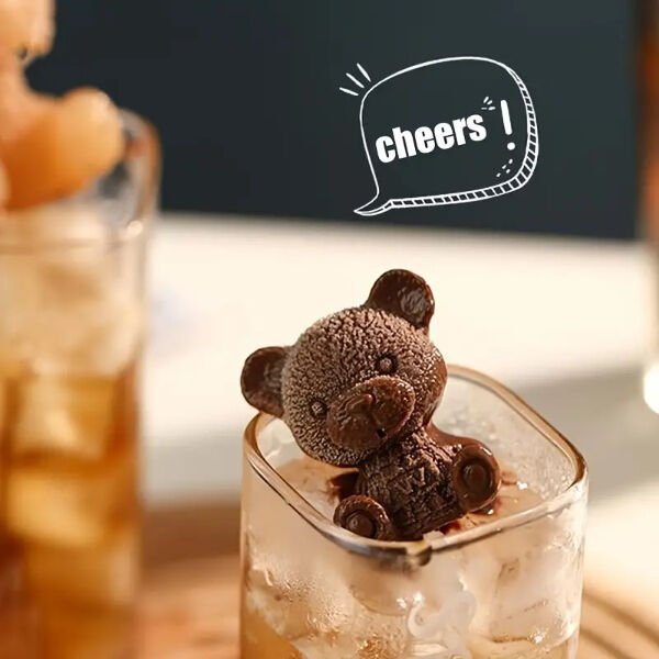 Ayı Şekilli Silikon Buz Kalıbı Şık Tasarımlı Fonksiyonel Ürün