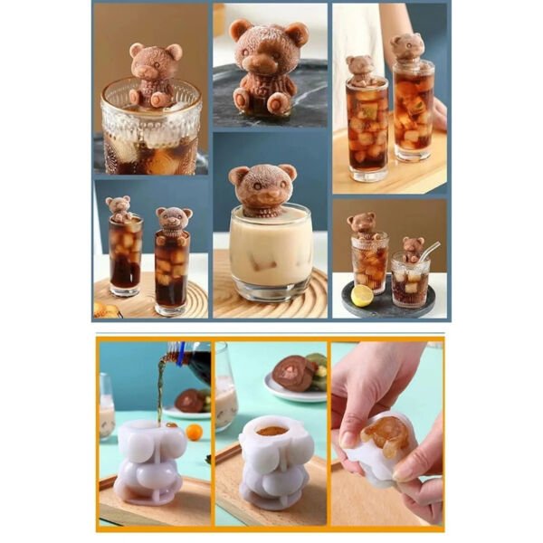 Ayı Şekilli Silikon Buz Kalıbı Şık Tasarımlı Fonksiyonel Ürün