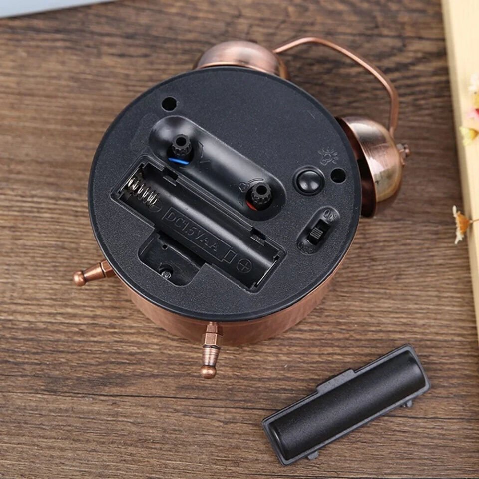 Bakır Metal Alarmlı Masa Saati Şık Tasarımlı Fonksiyonel Ürün