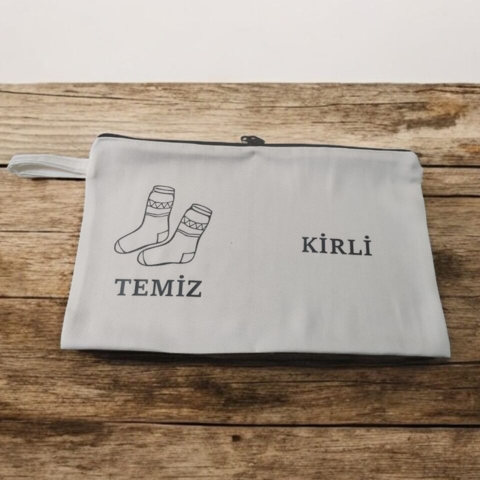 Baskılı Kirli-Temiz Seyahat (Çorap) Torbası Şık Tasarımlı Fonksiyonel Ürün