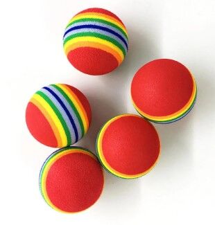 2 ADET GÖKKUŞAĞI RENKLI KEDI KÖPEK OYUN TOPU Şık Tasarımlı Fonksiyonel Ürün