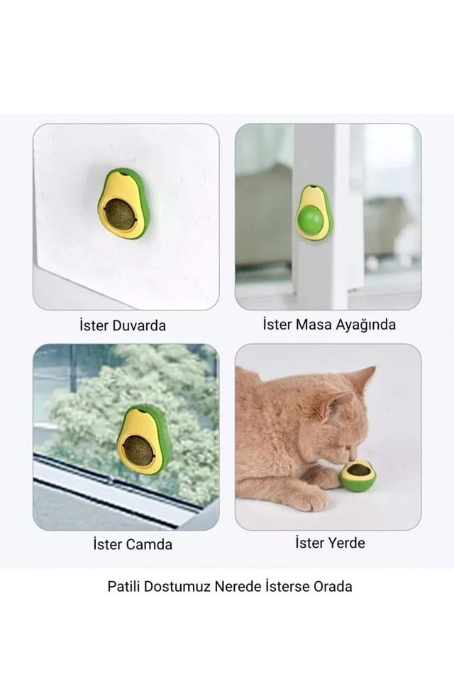 Avokado Kedi Nanesi Oyun Topu Şık Tasarımlı Fonksiyonel Ürün
