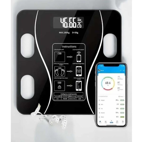Bluetooth Özellikli Akıllı Tartı Şık Tasarımlı Fonksiyonel Ürün