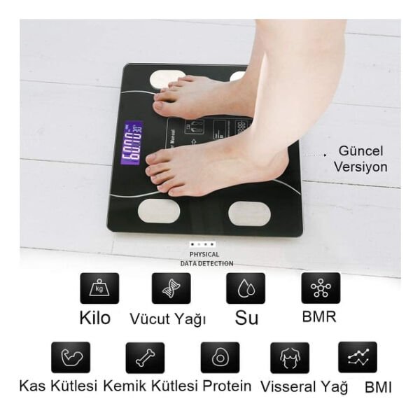 Bluetooth Özellikli Akıllı Tartı Şık Tasarımlı Fonksiyonel Ürün