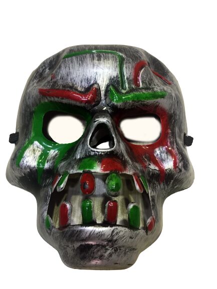 Kırmızı Kan Şeritli Dişli Dracula Kuru Kafa Maskesi Gri Renk Şık Tasarımlı Fonksiyonel Ürün