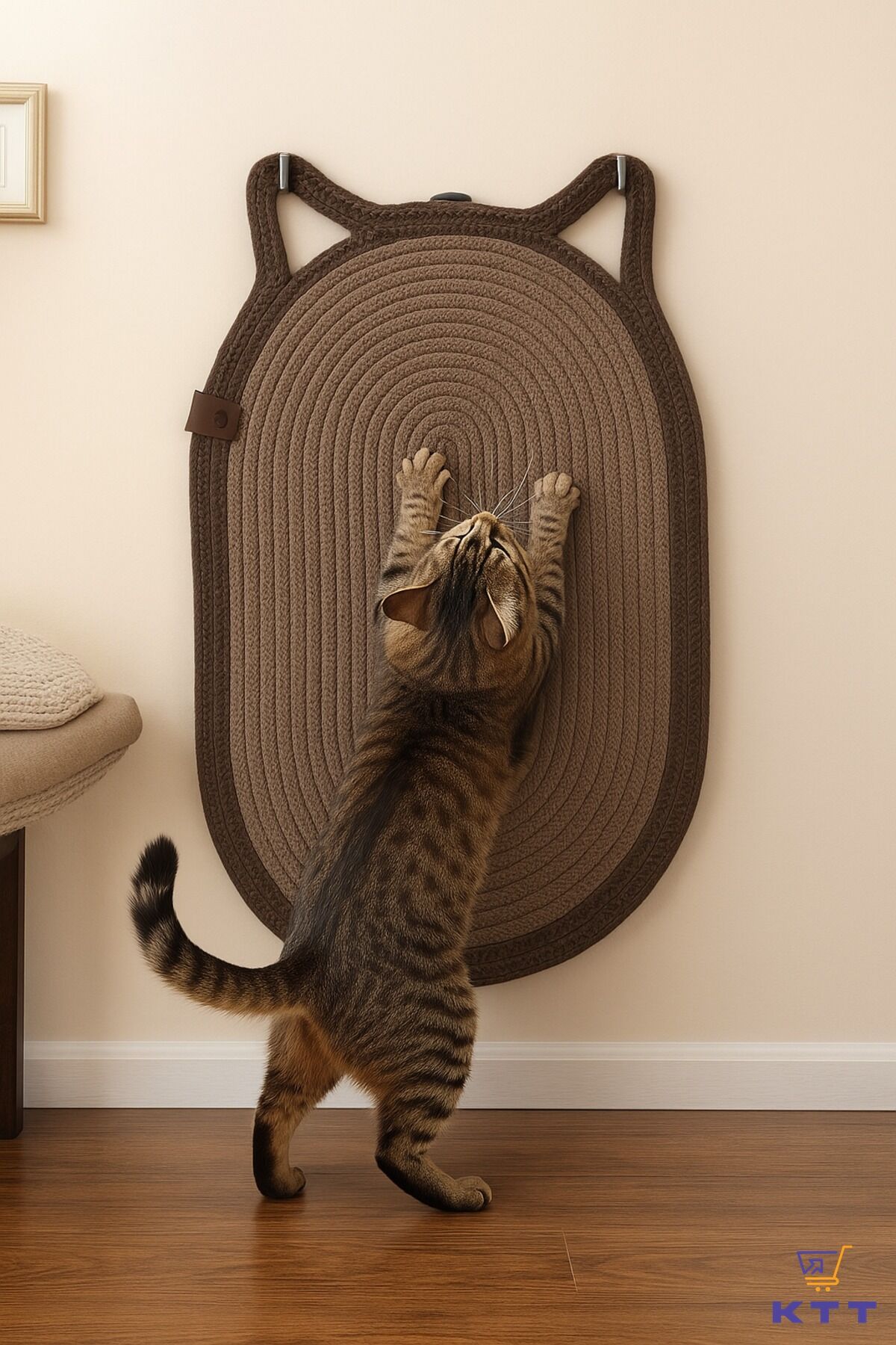 Mikopet Dekoratif Kedi Kulaklı Tırmalama Paspası Şık Tasarımlı Fonksiyonel Ürün