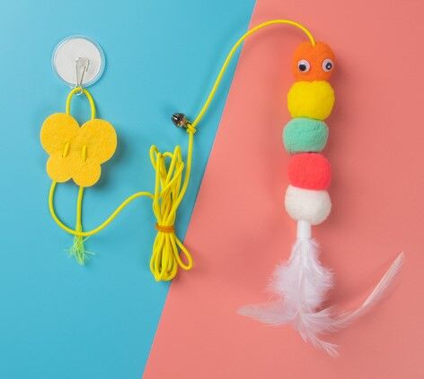 Elastik Yapışkanlı Kedi Oyun Oltası Şık Tasarımlı Fonksiyonel Ürün