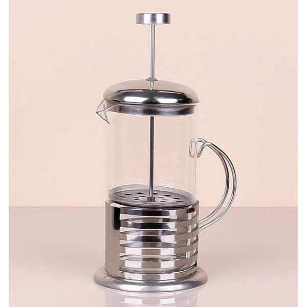 Çelik Kulplu Cam French Press - 350 ml Şık Tasarımlı Fonksiyonel Ürün