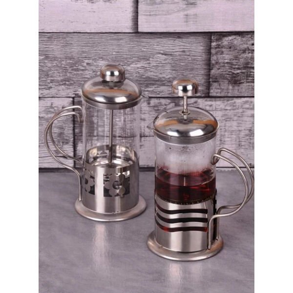 Çelik Kulplu Cam French Press - 350 ml Şık Tasarımlı Fonksiyonel Ürün