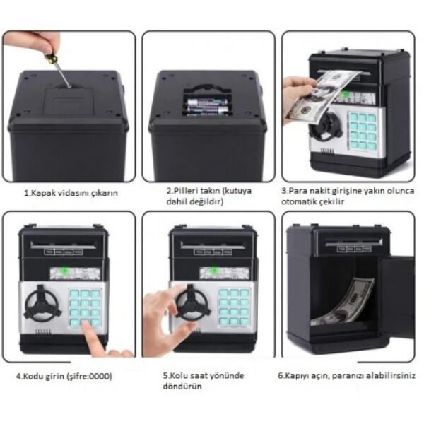 Elektronik Şifreli Kasa Otomatik ATM Kumbara Şık Tasarımıyla Benzersiz Kullanım Deneyimi Hayatınızı Kolaylaştıracak Ürünler