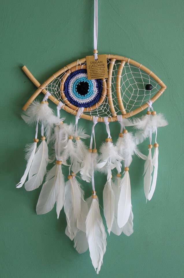 Rüya Kapanı Dream Catcher Balık Tasarımı Şık Tasarımlı Fonksiyonel Ürün