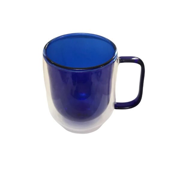 Çift Cidarlı Cam Kupa Lacivert Renk Şık Tasarımlı Fonksiyonel Ürün