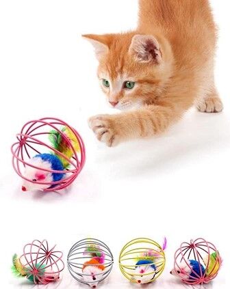 KAFESLI FARELI KEDI KÖPEK OYUN TOPU Şık Tasarımlı Fonksiyonel Ürün