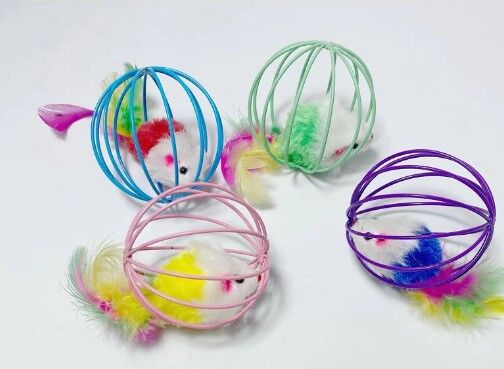 KAFESLI FARELI KEDI KÖPEK OYUN TOPU Şık Tasarımlı Fonksiyonel Ürün